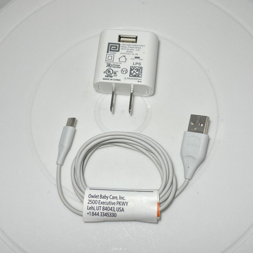 Owlet 3 Smart Socks OEM Power Adapter Cable Baby Monitor Charger Tested